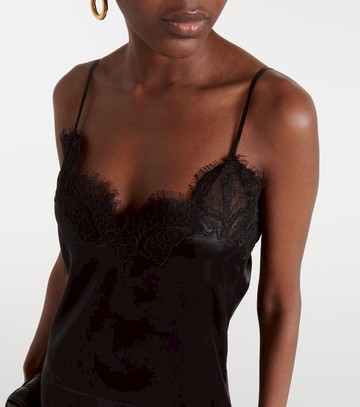 CO Lace-trimmed silk satin slip dress