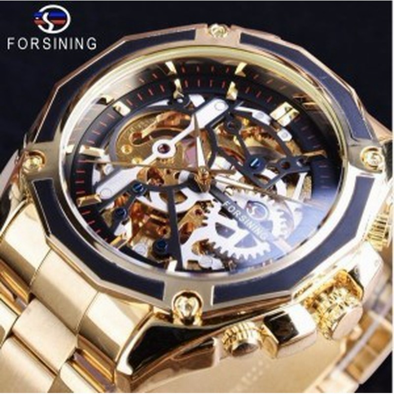海外限定高級モデル 海外ブランド メンズ 自動巻 腕時計 スケルトン 生活防水機能付 機械式 裏蓋 ブラック ゴールド 通販 Lineポイント最大1 0 Get Lineショッピング