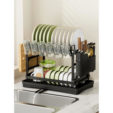 廚房置物架放碗濾水掛杯瀝水籃瀝水碗架碗筷碗盤多功能碗碟收納架