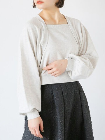 特色假兩件分層設計長袖上衣(FF41L1C0880) - ehka sopo