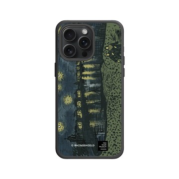 iPhone 15 Pro Max SolidX 黑 - Van Gogh Museum - RHINOSHIELD 二創 - 隆河上的星夜