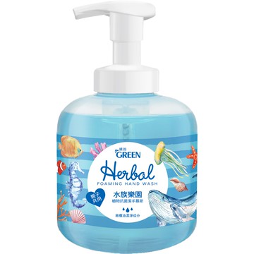 綠的GREEN 植物抗菌潔手慕斯 水族樂園 400ml