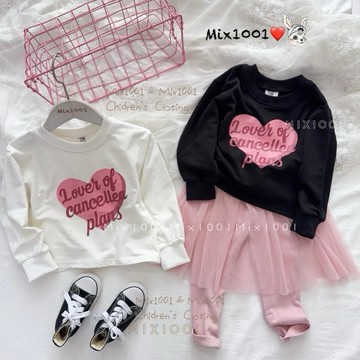 🌈✨mix1001 粉粉愛心字母印圖上衣✨兒童草寫字母愛心印圖上衣 5-17