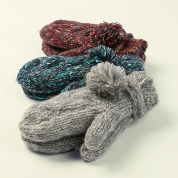 現貨+預購 羊毛手套針織手套-保暖手工編織毛球女手套情人節生日聖誕節交換禮物3色73or20【獨家進口】【米蘭精品】