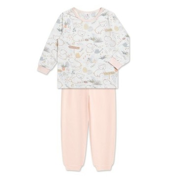 小熊牧場圓領冷氣衫套裝 (天絲洞感緹花布)