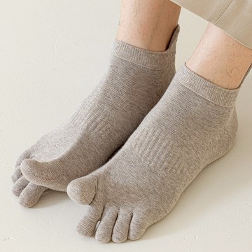 NicoFun 愛定做 2雙 男款短筒五趾襪 分趾襪 羅紋襪 樂福鞋 紳士鞋 五指襪 短襪 護腳踝(男襪26-28cm)