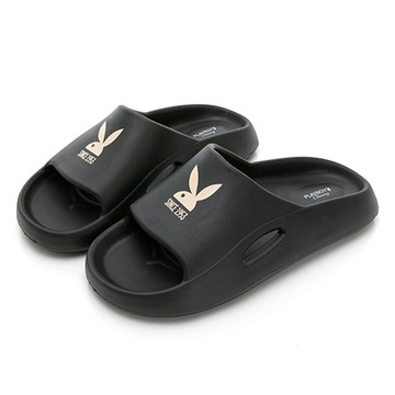 ✨迎春派對｜PLAYBOY 仲夏清爽 彈力輕量休閒拖鞋-黑(PYT013)