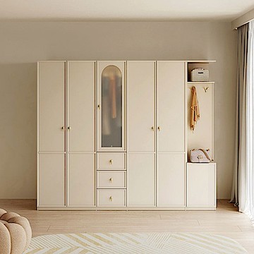 林氏木業奶糖系列2.4M五門衣櫃 TO4D (附邊櫃) (H014366141)