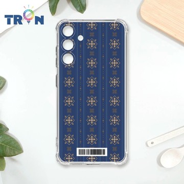 TRON 三星 S24 PLUS 幾何復古花磚E款 四角防摔載具殼 軟殼 手機殼