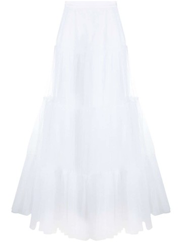 Philosophy Di Lorenzo Serafini - pleated tulle maxi skirt - women - Cotton/Polyamide - 42 - White