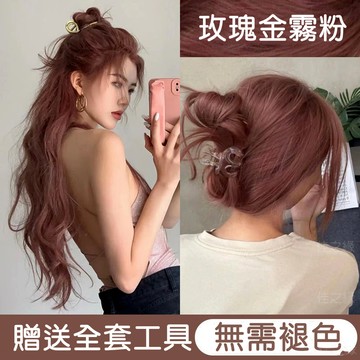 【染髮劑】rose同款款玫瑰金霧粉色染髮劑膏  植物染髪劑 染劑 染髮膏 染膏 免漂 顯色染髮劑 送工具