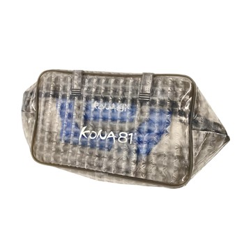 KONA81 酷吶81 菱紋防水手提包 灰底印KONA81  36 x 16 x 22cm  銀色