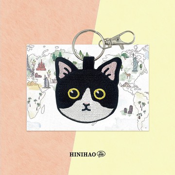 雙面刺繡鑰匙圈-賓士貓