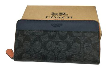 ~雪黛屋~COACH 長夾國際正版保證進口防水防刮皮革U型拉鍊包覆型主袋附品證購證塵套提袋(現貨中)C782021