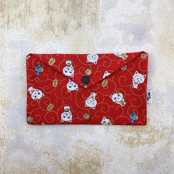 千萬兩招財貓—紅包袋/存摺現金袋—日本布
