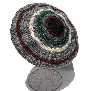 【Crochet Tam】條紋毛帽 混灰