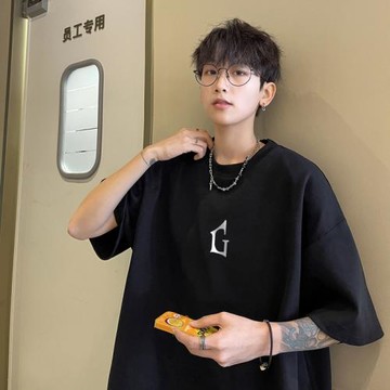 美式230g重磅純棉短袖t恤男款夏季潮牌潮流痞帥寬松半袖體恤衣衫