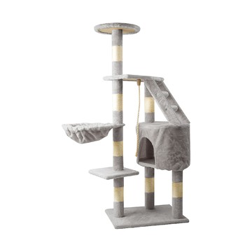 絨布貓窩貓跳台  1組  淺灰色