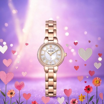 CITIZEN 星辰 Wicca 魔法閃耀 台灣限定太陽能腕錶 玫瑰金色 女錶-23.5mm KP2-167-15