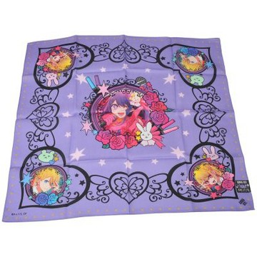 ANNA SUI × 我推的孩子聯名紫色系愛心玫瑰花兔圖騰字母LOGO帕領巾(52CM)
