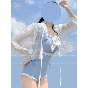 Mimoi Closet超仙白色外套開衫雪紡罩衫上衣溫泉度假游泳衣女款