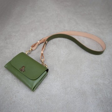 真皮折疊小包＿抹茶綠
