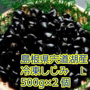 チャック付きパック 冷凍しじみ　Ｌサイズ(殻幅10mm〜12mm) 500ｇ入り 2個