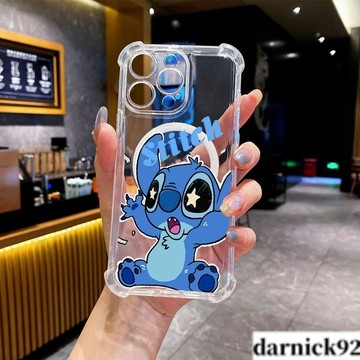 星星史迪奇磁吸充電四角氣墊超級防摔i16PROMAX 蘋果iPhone15 14 13 12 11保護殼
