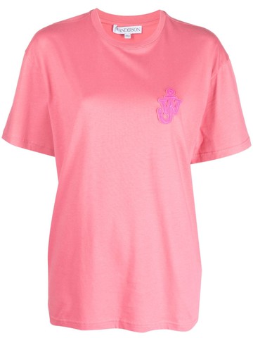 JW Anderson - Anchor logo-patch cotton T-shirt - women - Cotton - S - Pink