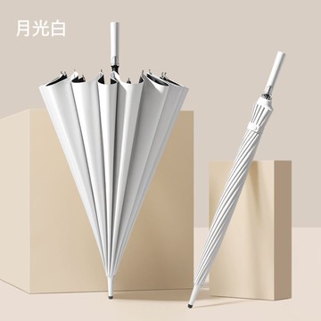 防嗮雨傘 美度16骨長柄晴雨傘黑膠防曬遮陽傘大防風自動雨傘男女兩用工藝傘