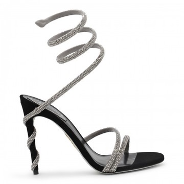 Rene Caovilla - Black And Silver Suede Margot Sandals 38
