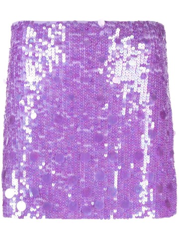 P.A.R.O.S.H. - high-waisted sequin-embellished skirt - women - Elastane/Polyamide - XS - Purple