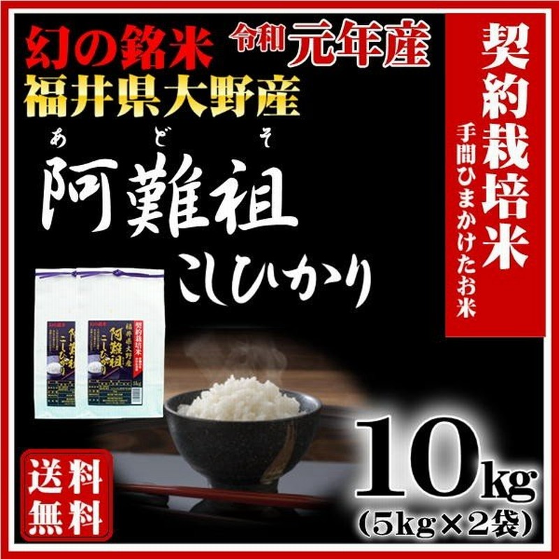米 コシヒカリ 10kg 5kg×2袋 福井県大野阿難祖産 白米 送料無料 令和3年産 通販 LINEポイント最大0.5%GET |  LINEショッピング