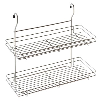 Dadaliving 懸掛式雙層廚房置物架 不鏽鋼  360 x 330 x 150mm  銀色  1個