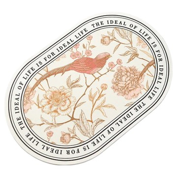 B01升級版防霉可水沖軟式珪藻土地墊 鳥與花圖案吸水速乾防滑地墊 門口 浴室 廁所 廚房 玄關 腳踏墊  40 x 60cm  金枝玉葉  1個