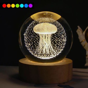 【All Splendid】海底水母 水晶球 鑽石燈 裝飾燈 氛圍燈 玫瑰燈 網紅燈 檯燈 床頭燈 臥室燈 生日禮物