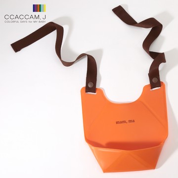 三角摺疊抖兜【愛馬仕香橙】-韓國ccaccam.j美型抖兜調色餐盤