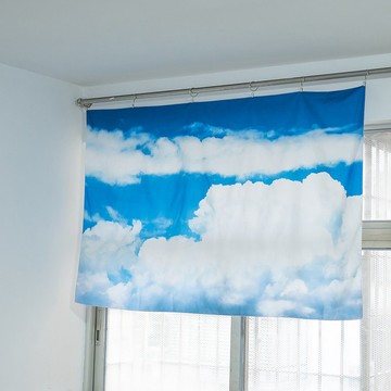 天空上有厚厚的雲層 窗簾 掛布 免費加字 贈送掛環