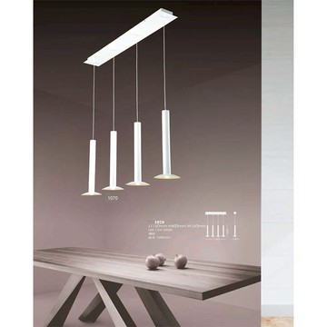 LED 3W、12W 簡約白現代吊燈（黃光）