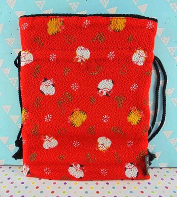 【震撼精品百貨】招財貓_招き猫~束口袋-紅