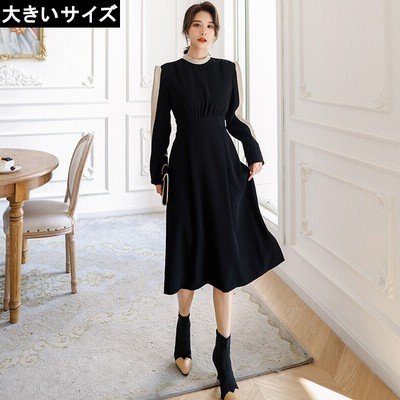 大きいサイズ レディース 配色ワンピース セミフォーマル バックリボン 背中あき Ll 3l 4l 5l 6l ブラック ネコポス不可 Wm 通販 Lineポイント最大get Lineショッピング