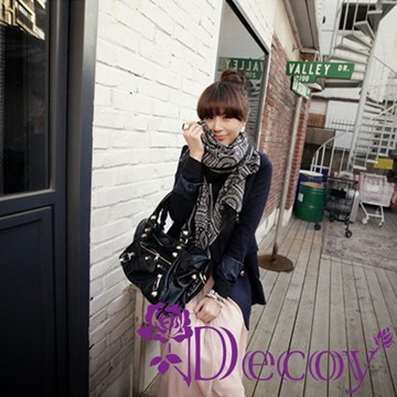 【Decoy】埃及圖騰＊輕柔圍巾/黑