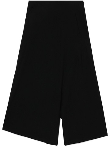 Y's - cropped wide-leg trousers - women - Wool - 3 - Black