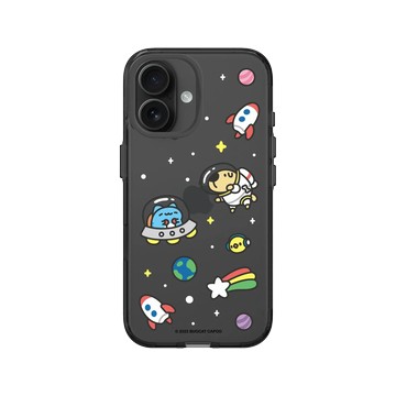 iPhone 16 Clear (相機按鈕) 酷墨灰 - 貓貓蟲咖波 Bugcat Capoo - 咖波宇宙探險