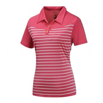 ├登山樂┤山林 Mountneer 女透氣排汗條紋上衣  # 31P16-32 深粉紅