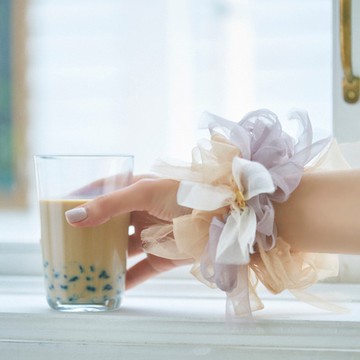 春夏限定 | 奶茶色 | 綻放編織髮圈