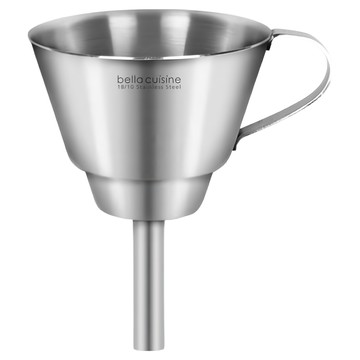 Bella Cuisine 不鏽鋼漏斗 附濾網 200毫升  銀色  1入
