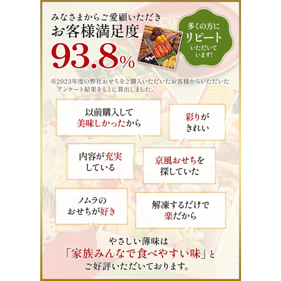 本格京風おせち料理「お煮〆」約七寸　一段重、15品目、2人前〜3人前　 2023-2024　京菜味のむら