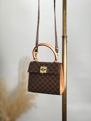 【 日本直送　名牌中古包 】CELINE 經典老花 Macadam 迷你兩用包