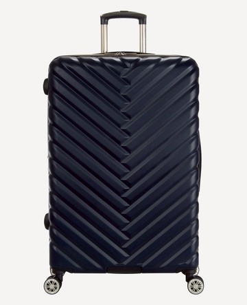 Kenneth Cole | Madison Square Chevron Hardside Expandable Large Checked Suitcase in Navy